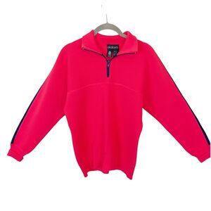 Ski Sweater Vintage Slalom Women's Melon Pink Wool Long Sleeve size Medium